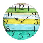 Horloge Murale en Bois Design Nordique multicolore