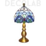 Lampe Style Tiffany Vitraux Vintage bleu bronze