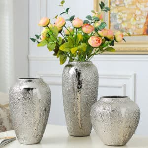 Lot de 3 Vases Argentés en Céramique produit