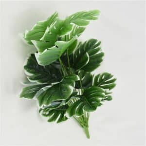 Plante artificielle feuilles de dos de tortue liseré blanc