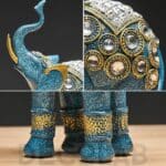 Statuette Éléphants Africains detail