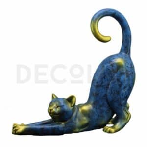 Statuette de Chat qui s'Étire bleu