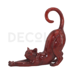 Statuette de Chat qui s'Étire rouge