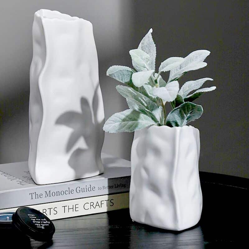 Vase Blanc Céramique Effet Froissé lifestyle 2