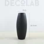 Vase Noir Mat Avec Rainures modele 1