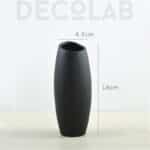 Vase Noir Mat Avec Rainures modele 2