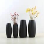 Vase Noir Mat Avec Rainures produit