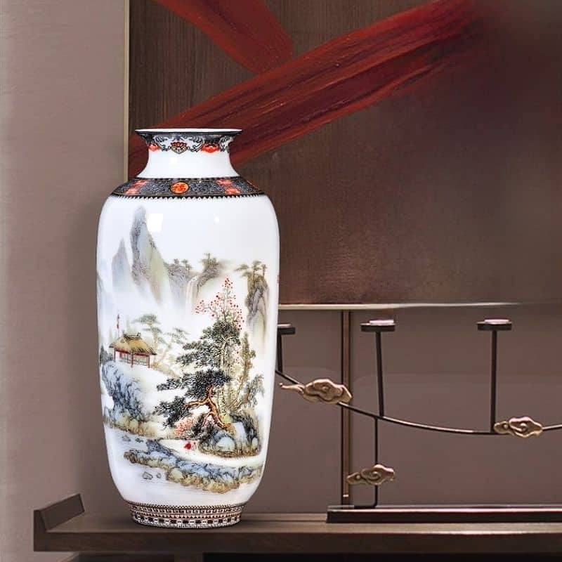 Vase en Céramique Blanc Montagne Japonaise lifestyle 1
