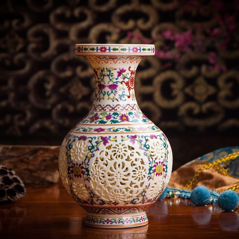 Vase en Céramique Chinois Bleu et Blanc lifestyle 1