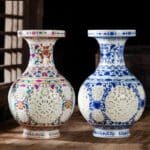 Vase en Céramique Chinois Bleu et Blanc produit