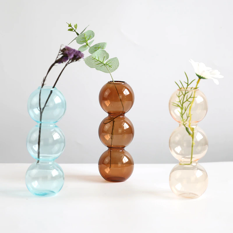Vase en Verre Bulles Style Nordique lifestyle 1