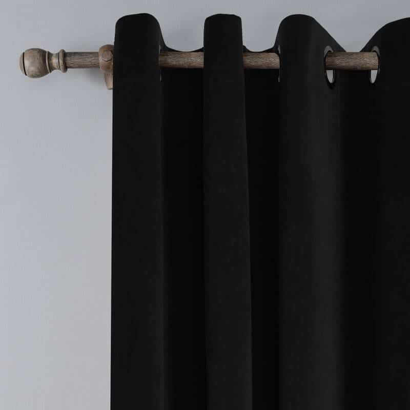 Rideaux synthétiques noir carbone detail 1