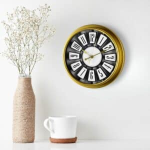 Horloge Murale Ronde Dorée produit